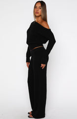 Please Be Mine Knit Pants Black